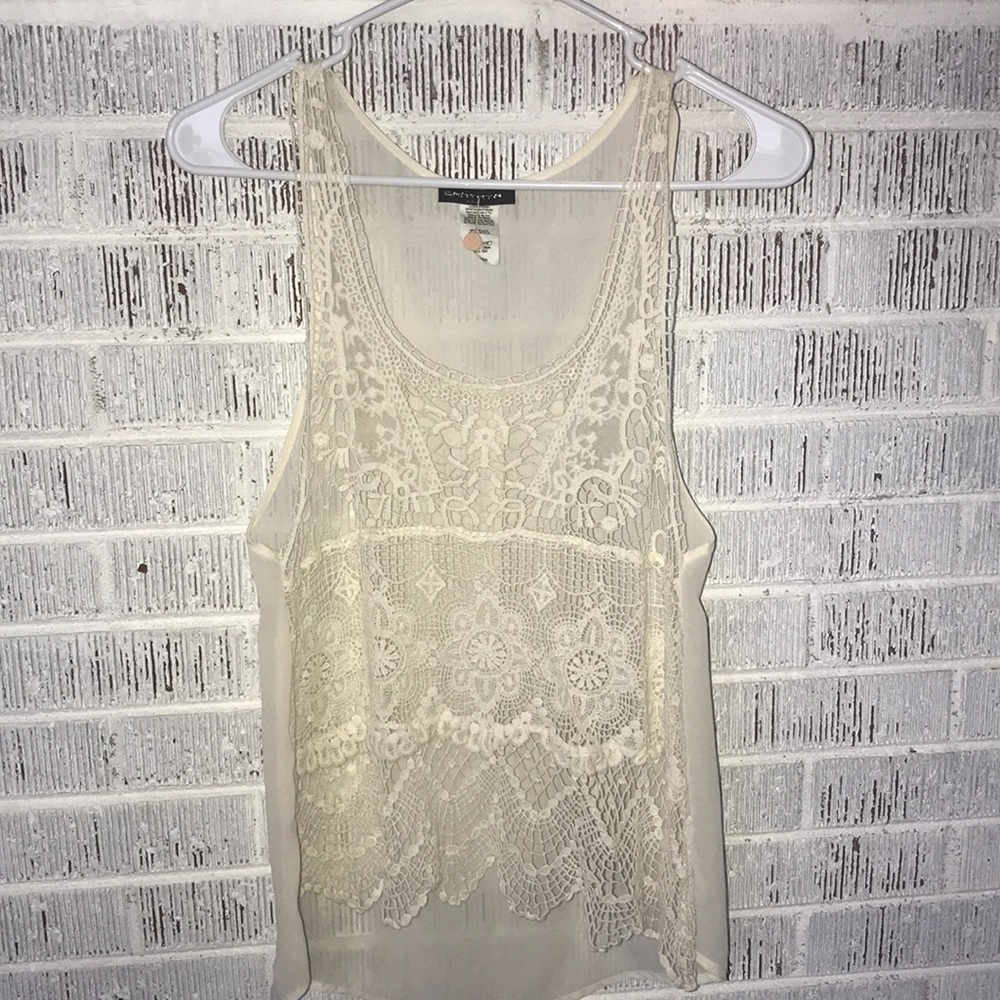 Small cream lace top